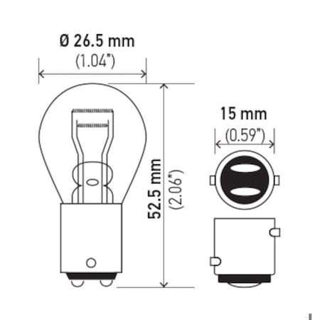 Hella Bulb 7225 12V 21/4W Bulbs, 7225 7225